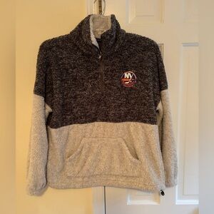 NY Islanders Gray and Navy speckled quarter zip- like new!